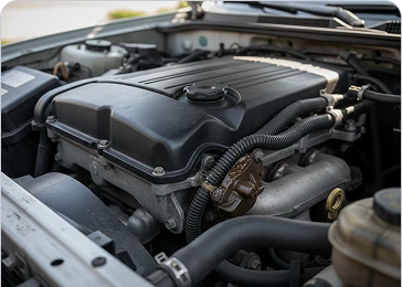 Melted or deformed plastic under the hood